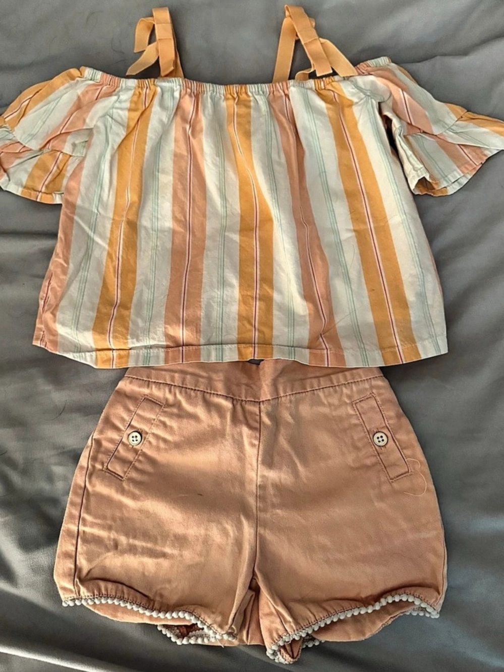 Janie and Jack Striped Matching Set Girls 12 to 18 Months Like New